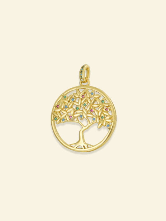 Pendentif Arbre de Vie Or 18 Carats Doré