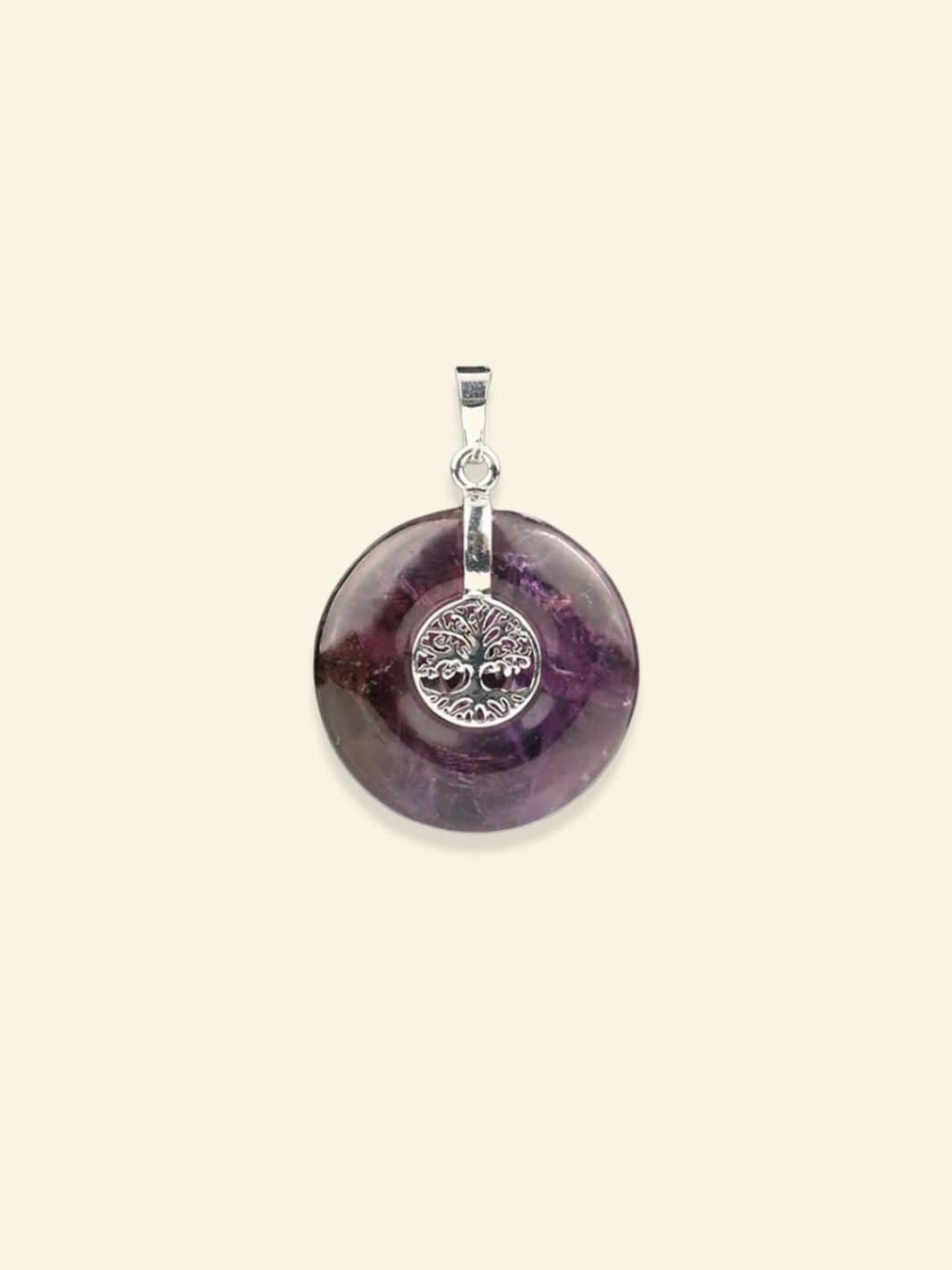 Pendentif Arbre de Vie Pierre Amethyst