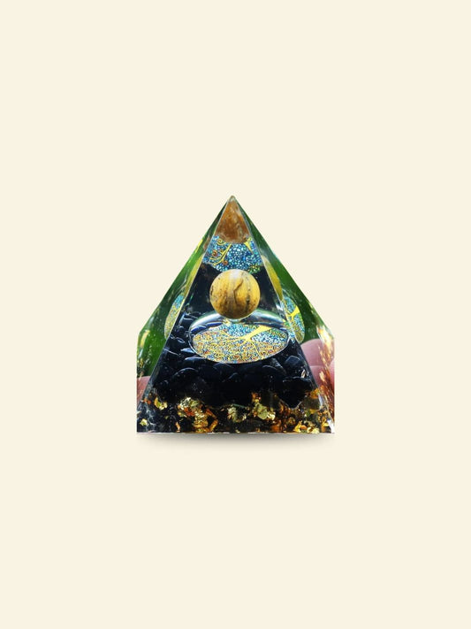 Pyramide Orgonite Artisanale Multicouleur