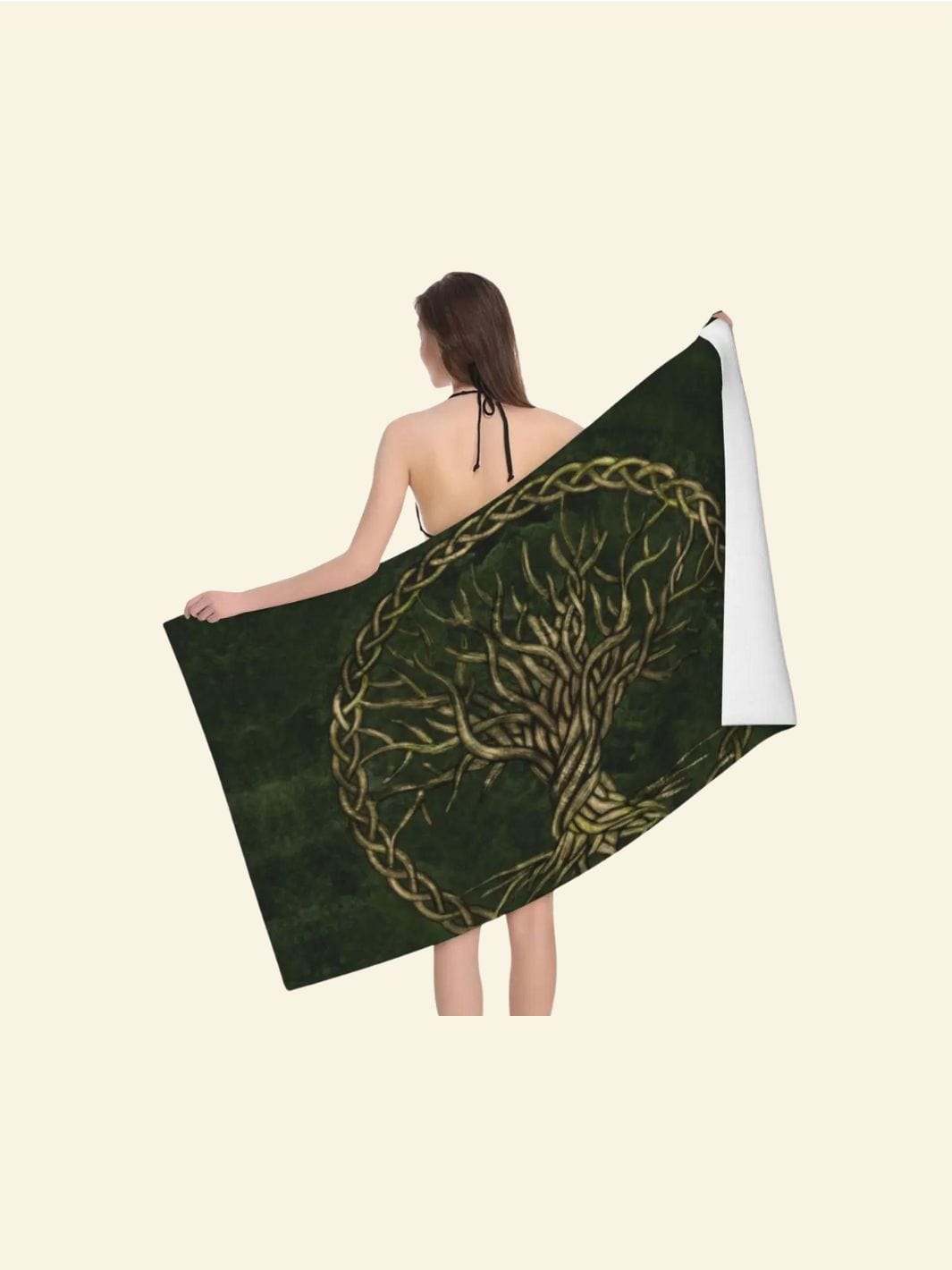 Serviette Arbre de Vie Verdure Ancestrale Vert / 130x80cm