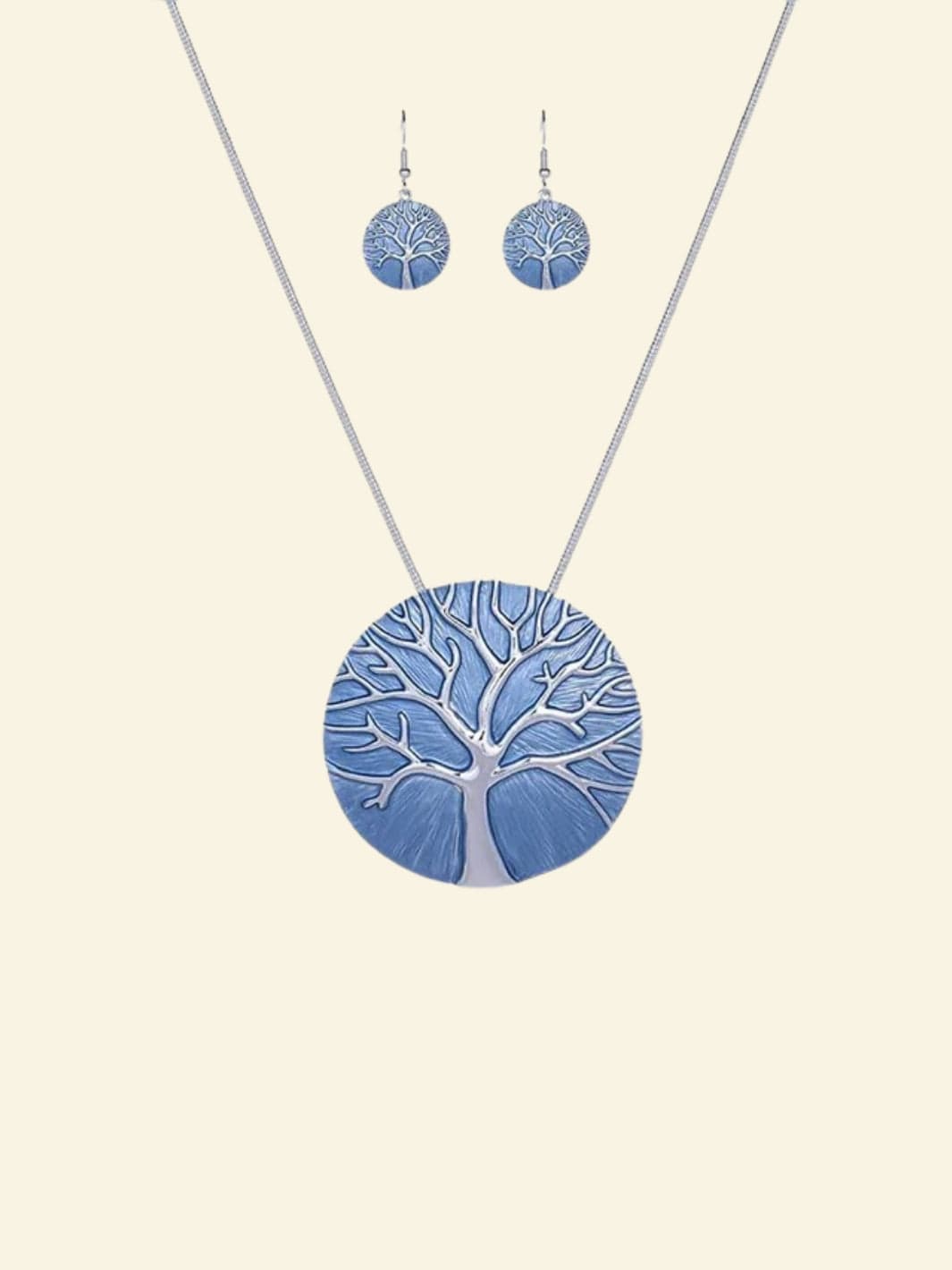 Set de Bijoux Arbre de Vie Bleu / 45cm