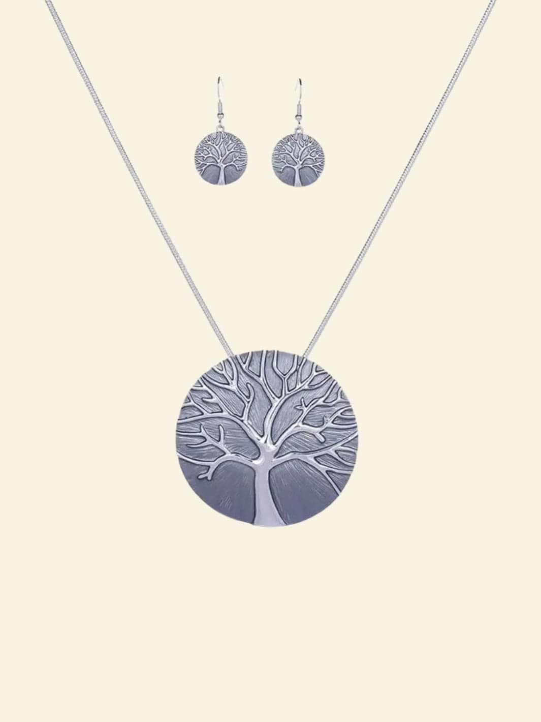 Set de Bijoux Arbre de Vie Gris / 45cm