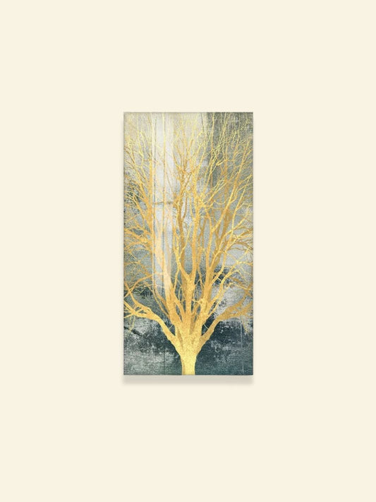 Tableau Arbre de Vie "Éclat Doré" | L'Unique Arbre de Vie Peinture sur toile / 20x40cm - Sans cadre