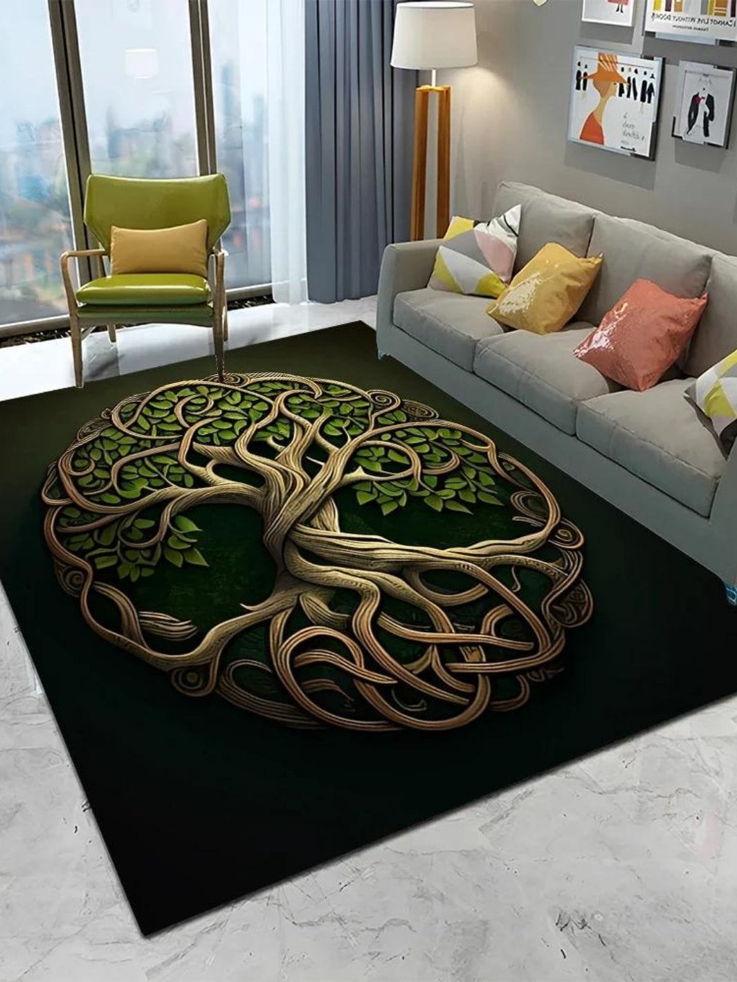 Tapis Arbre de Vie "Essence de Gaïa" | L'Unique Arbre de Vie 70 x 100 cm