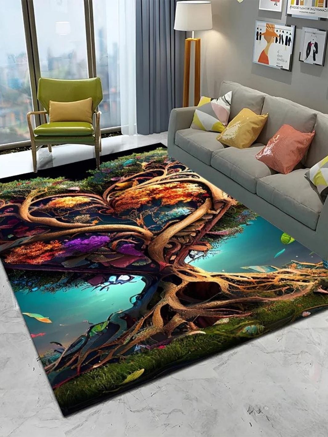 Tapis Arbre de Vie "Racines Océaniques" | L'Unique Arbre de Vie 70 x 100 cm