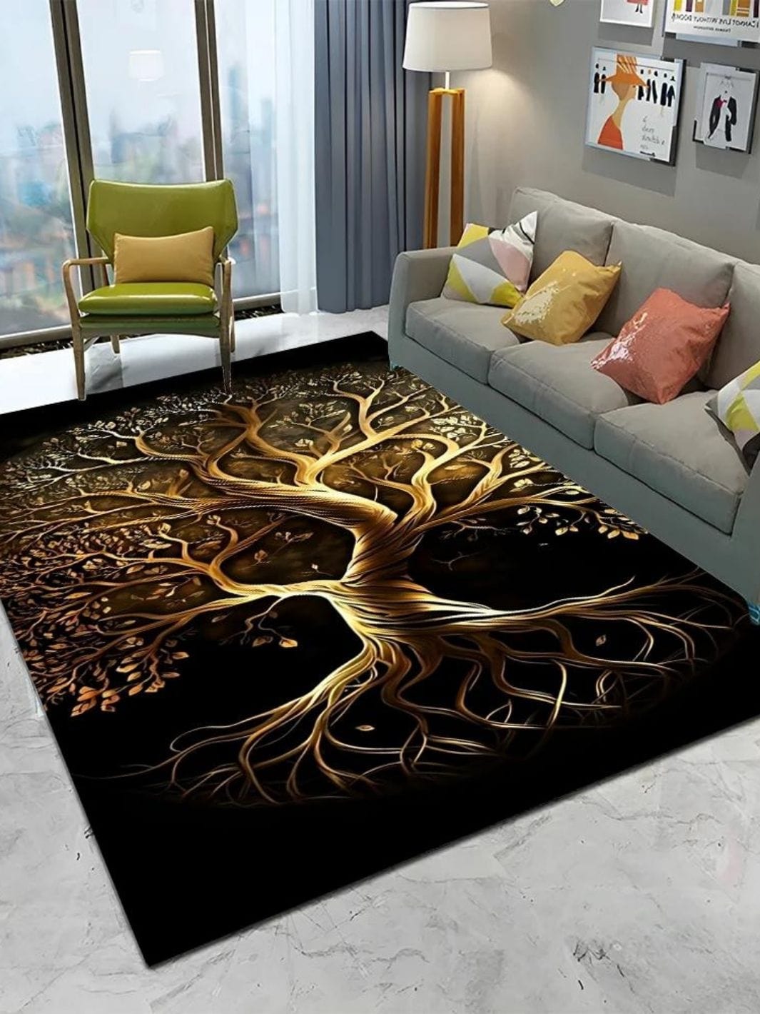 Tapis Arbre de Vie "Rayonnement de Vie" | L'Unique Arbre de Vie 70 x 100 cm