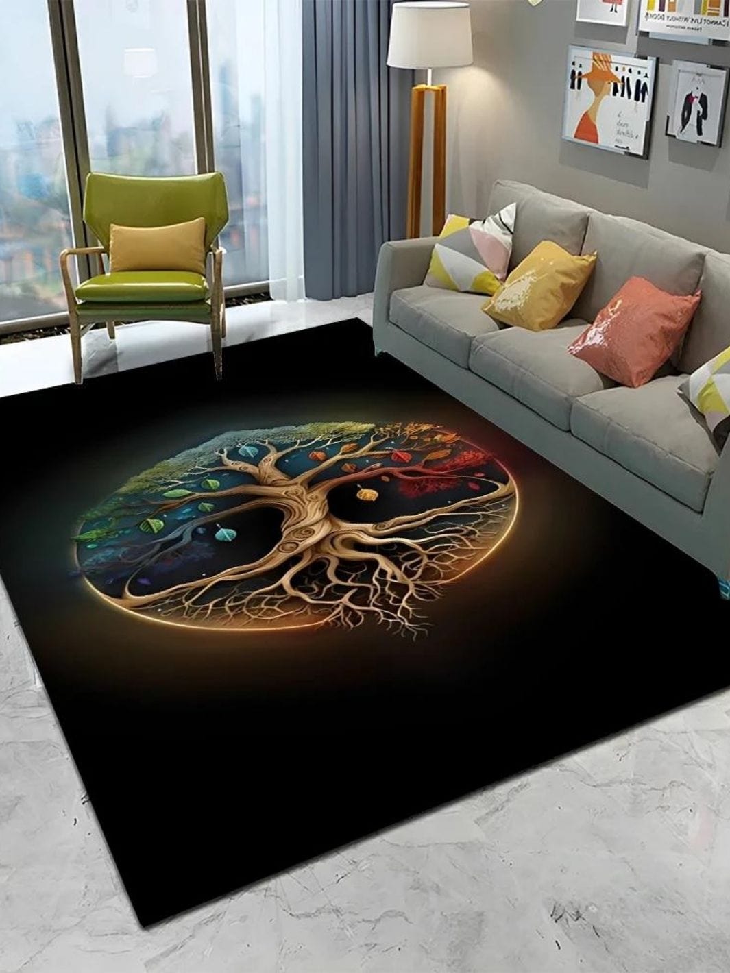 Tapis Arbre de Vie "Spectre de Vie" | L'Unique Arbre de Vie 100 x 120 cm