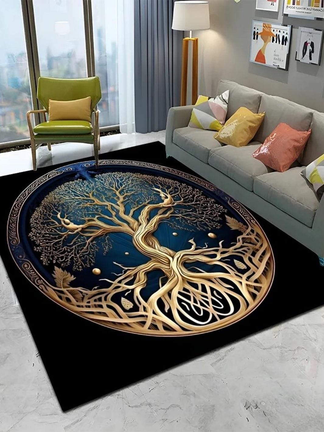 Tapis Arbre de Vie "Yggdrasil Majestueux" | L'Unique Arbre de Vie 100 x 120 cm