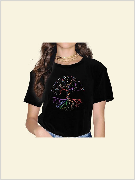 Tee-shirt Femme Arbre de Vie Noir / S