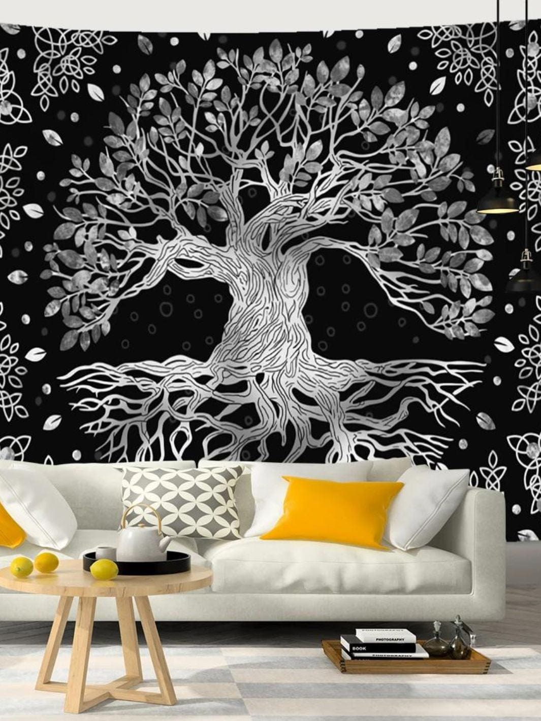 Tenture Murale Arbre de Vie Tapisserie murale / 95x70cm