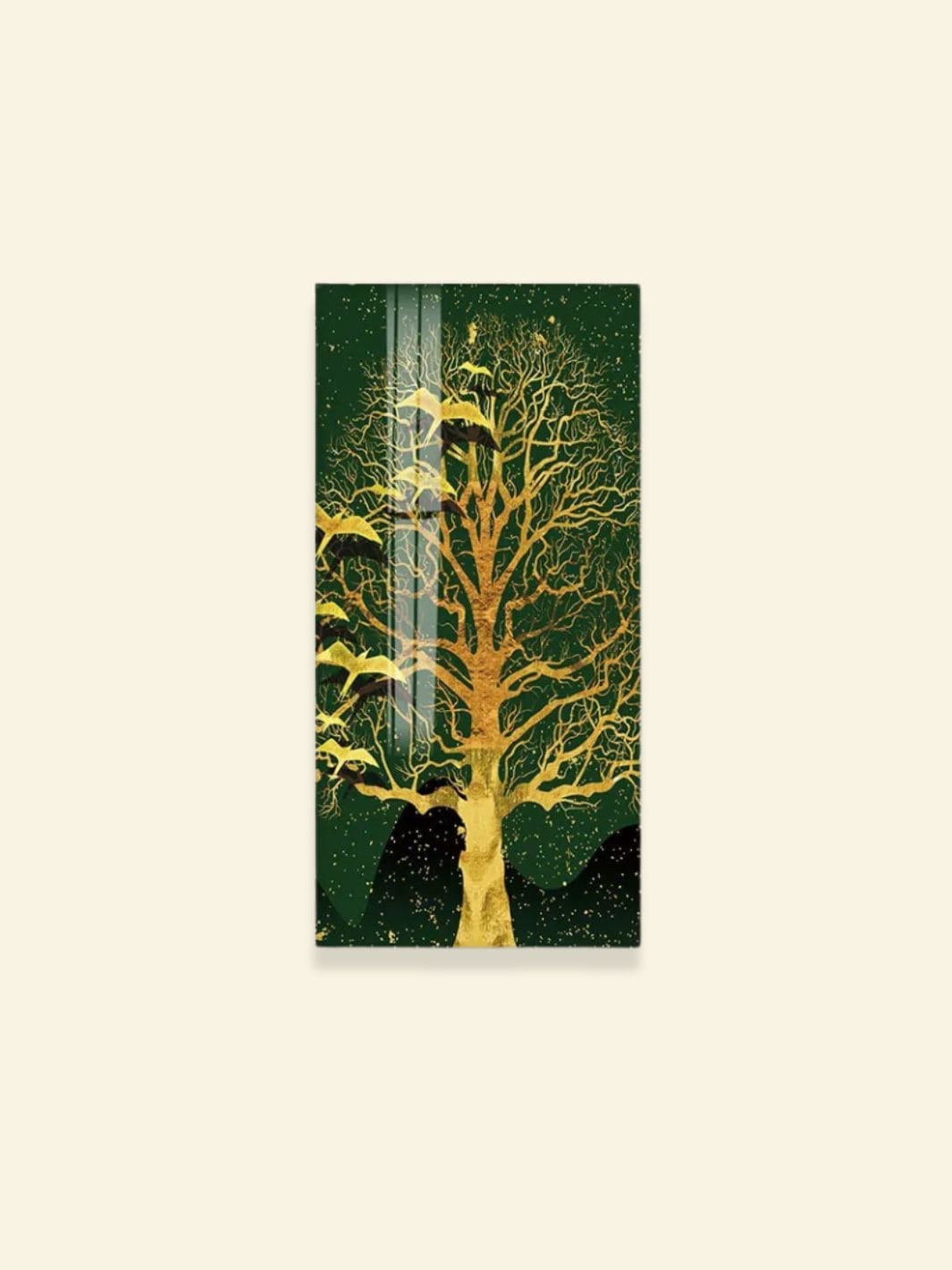 Toile Arbre de Vie "Verdure Lumineuse" | L'Unique Arbre de Vie Peinture sur toile / 20x40cm - Sans cadre